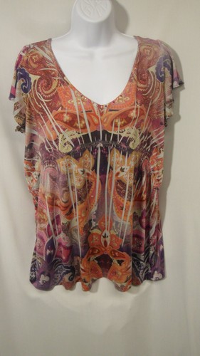 UNITY world wear sleeveless multicolor top size XL