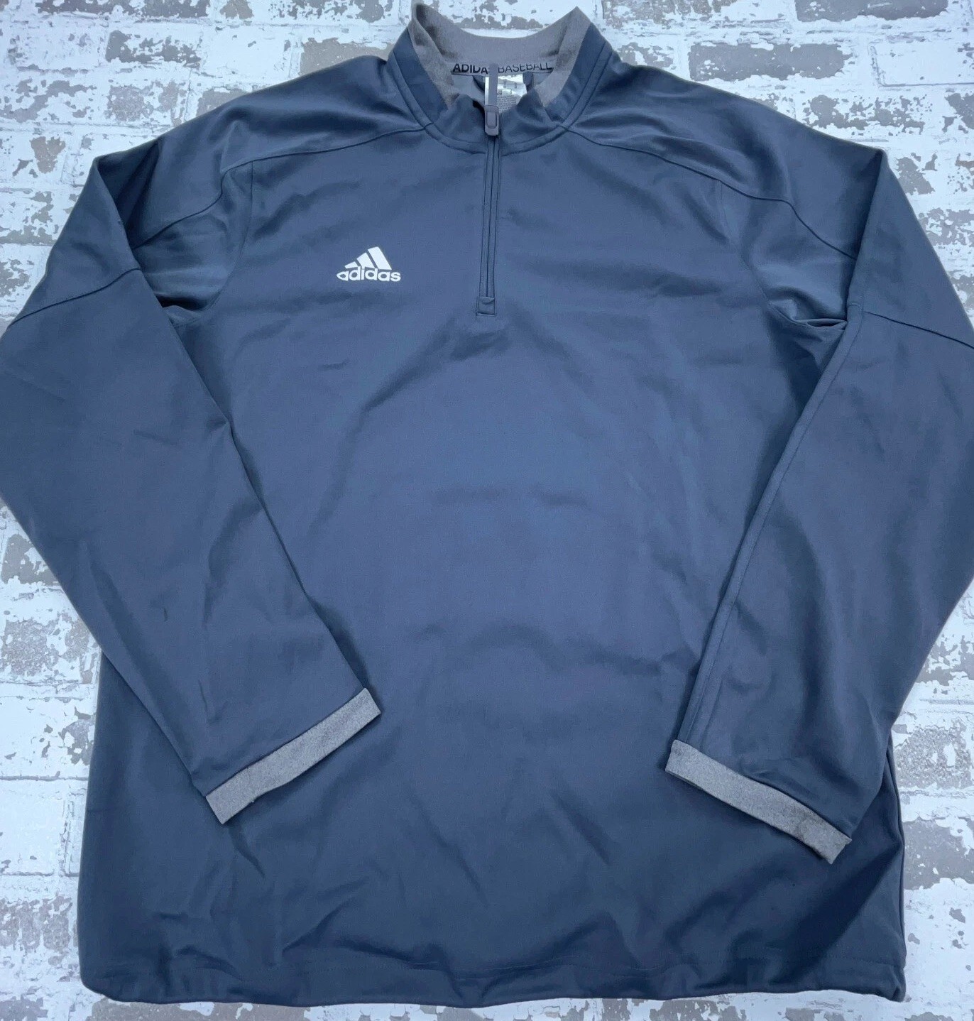Adidas Jacket Men Medium Gray Performance Pull Ov… - image 1