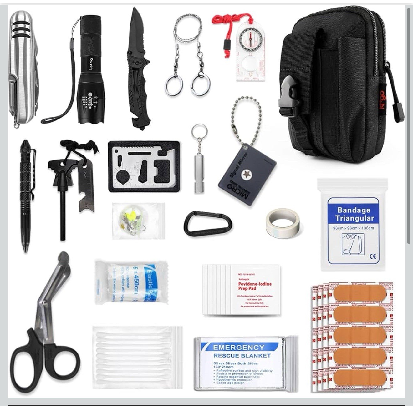 Kitgo Emergency Survival Gear - Outdoor Adventure Camping Hiking Military Essent