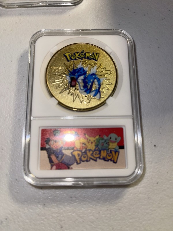 Pokemon - Gyarados - Gold Collectible Coin - Rare Pokemon - Slabbed