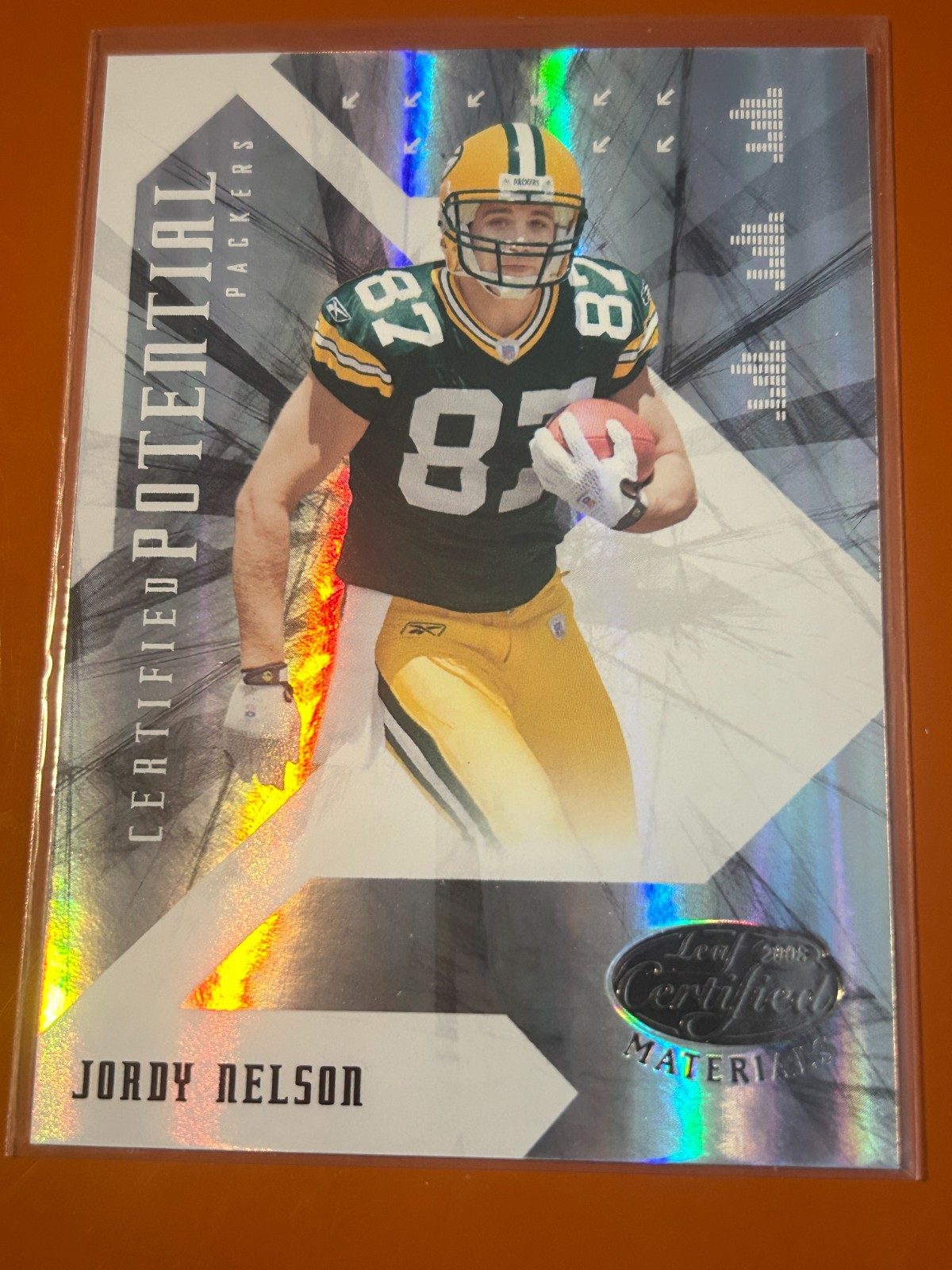 Jordy Nelson Leaf Certified Materials Certified Potential #CP17 Base