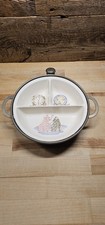 Vintage Excello Bakelite Ceramic Divided Warming Baby Dish 6 1/2" Round  142 