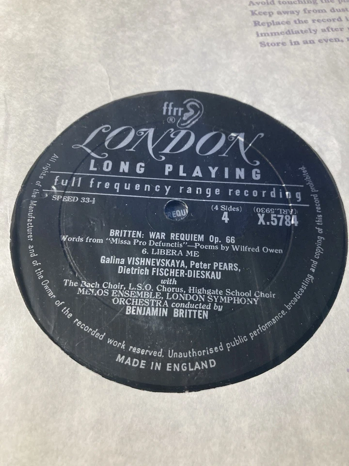 Бенджамин Бриттен (2) LP Opera-War Requiem! London A4255/UK! NMVinyl/VG++ Jkt! - Изображение 4 из 4