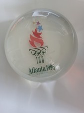 Crystal Paperweight Atlanta 1996 Summer Olympic Games USA Flame Rings