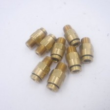 8 Pack Parker Push-to-Connect 1/4" Tube x 1/4" MNPT Brass Fitting Connector