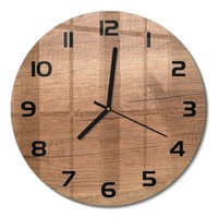 Elegante Wanduhr Mit Leisem Uhrwerk Holzhintergrund Schwarze Zeiger Fi30 Cm