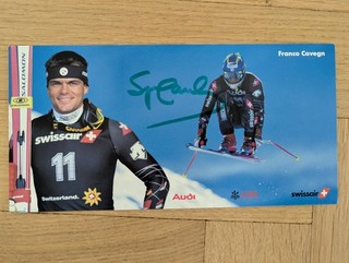Carte postale dédicacée Franco CAVEGN Ski