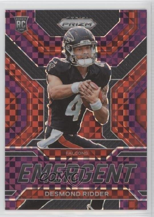 2022 Panini Prizm Emergent Purple Power Prizm /49 Desmond Ridder #E-2 Rookie RC