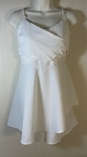 White Babydoll Sundress Spaghetti Straps Tiered S skorts v neck spring summer