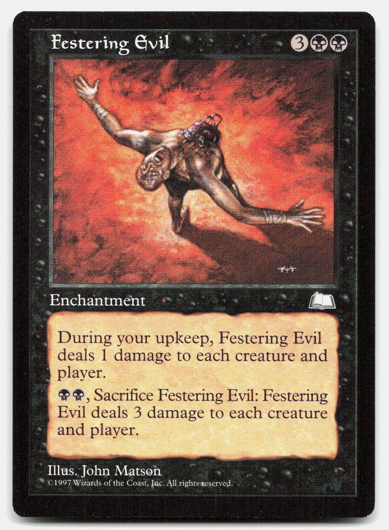 Festering Evil Uncommon Weatherlight Magic: The Gathering Lightly Played