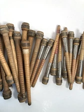 Wood Spools, bobbin, Quills 7" SILVER SLEEVE and 8.75", Primitive lot of 30