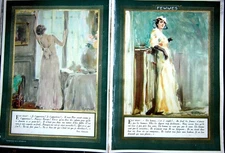 Original Old Vintage Print Females Ladies Lady Fashion Image French 1935 20th