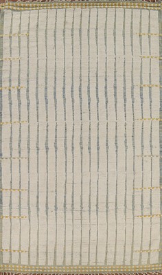 Handmade Beige Mordern Ivory Striped Moroccan Living Room Rug 6x10 Ft
