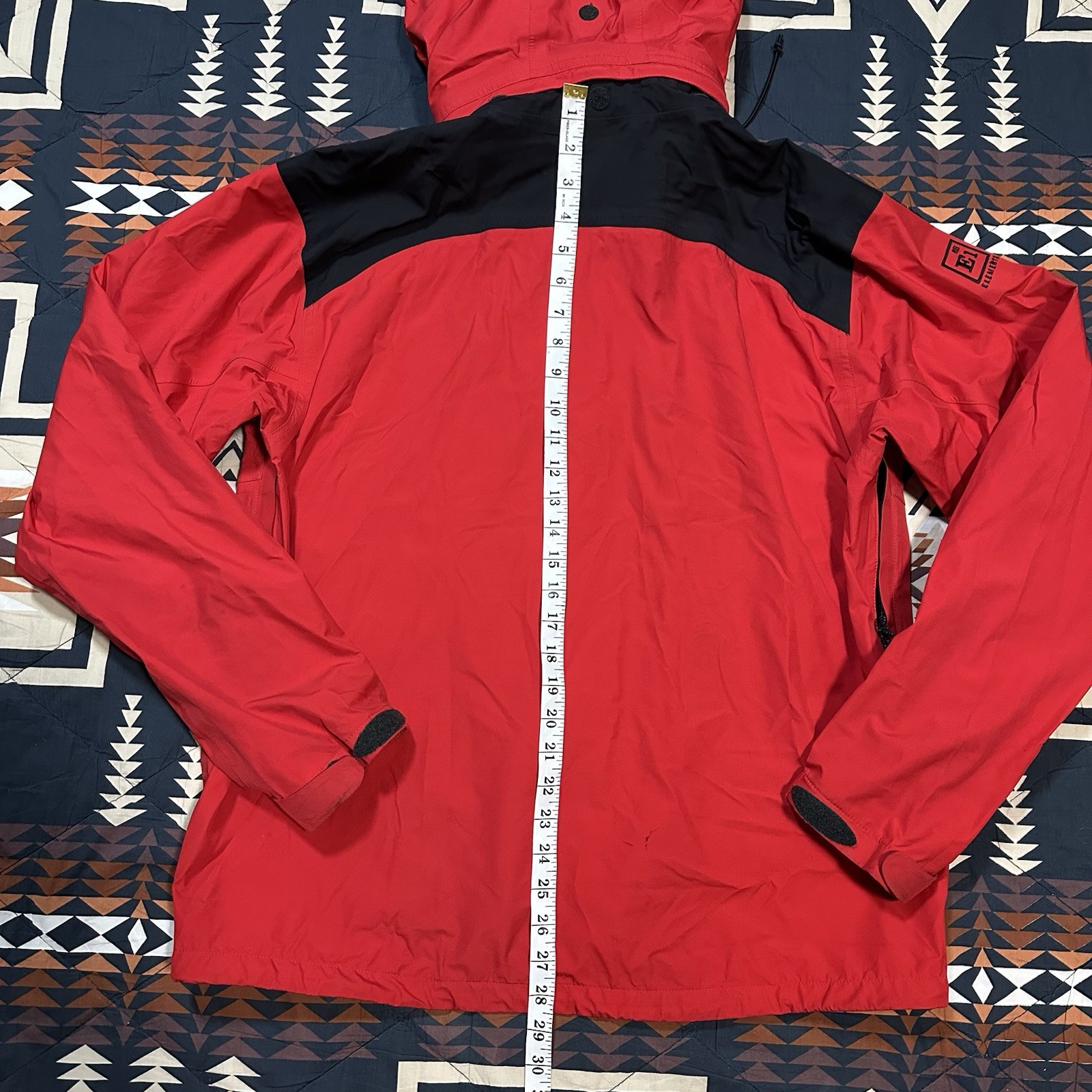 REI E1 Elements Red Rain Jacket Full Zip Hooded W… - image 9