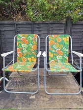 Vintage Floral Folding Deck Chair 70
