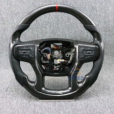 Carbon Fiber Steering Wheel For Chevrolet Tahoe Suburban Silverado 1500 19-24
