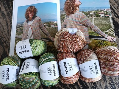 8 x 50 g  Tropical -  Lang Yarns  Col. 18 + 15 - 165 m/50 g + Anleitungsheft