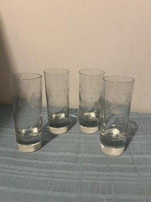 VTG Princess House Heritage #517 Shooter Shot Glasses, Floral, 4 Pc set
