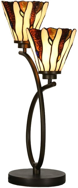 Lumilamp 5LL-6315 Tiffany Tischlampe Beige 46X28X63 Cm E14-Max 2X40W-image