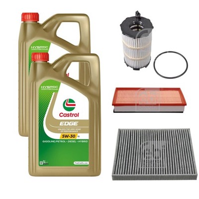 FEBI Inspektionspaket 10L Castrol EDGE Titanium FST 5W-30 LL für VW Touareg 7P5