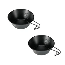 2-Piece Stainless Steel Camping Sierra Cup Set 10oz 310ml Black Color