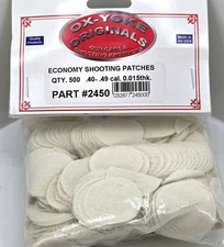 500ct BULK Ox-Yoke Originals Shooting Patches .40-.49 Cal .015" Muzzleloader