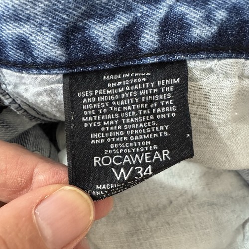 Vintage Y2k Rocawear Baggy Acid Wash Skate Grunge Hip Hop Denim Jeans Shorts Gr. 34 - Bild 3 von 7