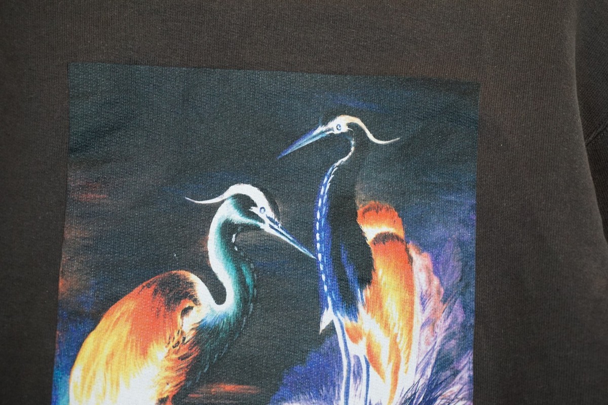 新品19AW HERON PRESTON グラフィック スウェットシャツ XL Heron Preston Big Print Dark Gray Sweater Oversized Size XXS (will
