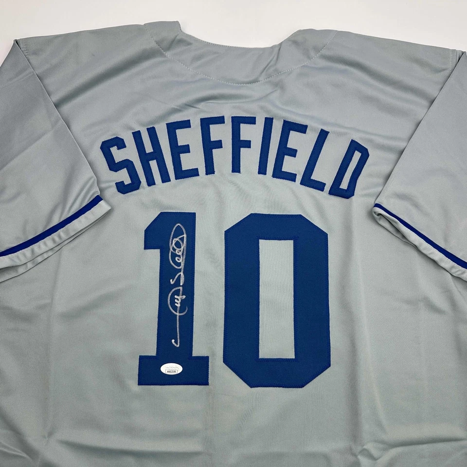 Autographed/Signed Gary Sheffield Los Angeles LA Grey Baseball Jersey JSA COA - Image 2 of 4