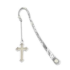 Gzrlyf Cross Bookmark Glow in The Dark Book Markers Lover Gifts Silver