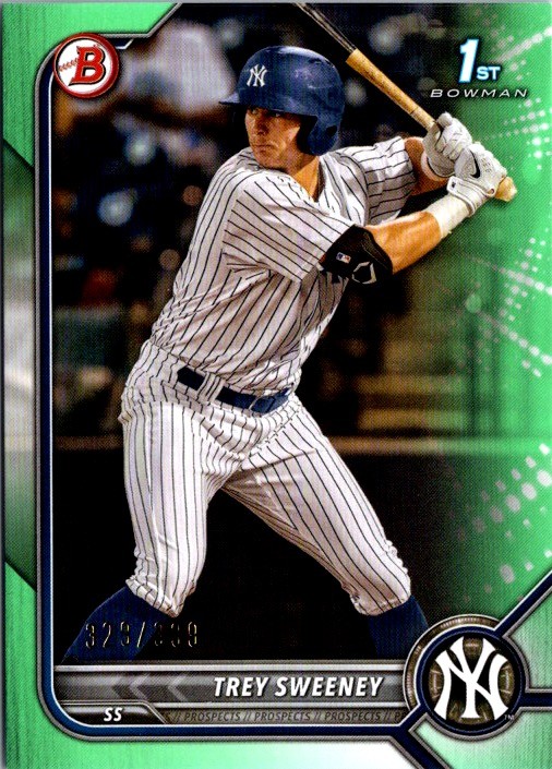 2022 Bowman #BP-137 Trey Sweeney Prospects Neon Green #/399