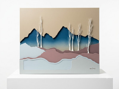 Vintage Mid Century Mountain Landscape Wm James Painting 1960