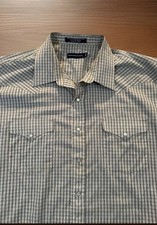 Panhandle Slim Pearl Snap Long Sleeve Plaid Western Cowboy Men  s XL 18 X 36 