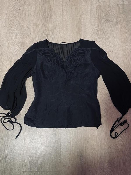 Women Karen Millen Shirt Black Silk 40 / L / 48