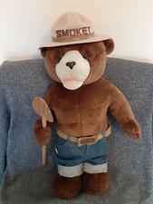 Peluche vintage Smokey The Bear 22" JJ Wind 1995 peluche pelle à bois