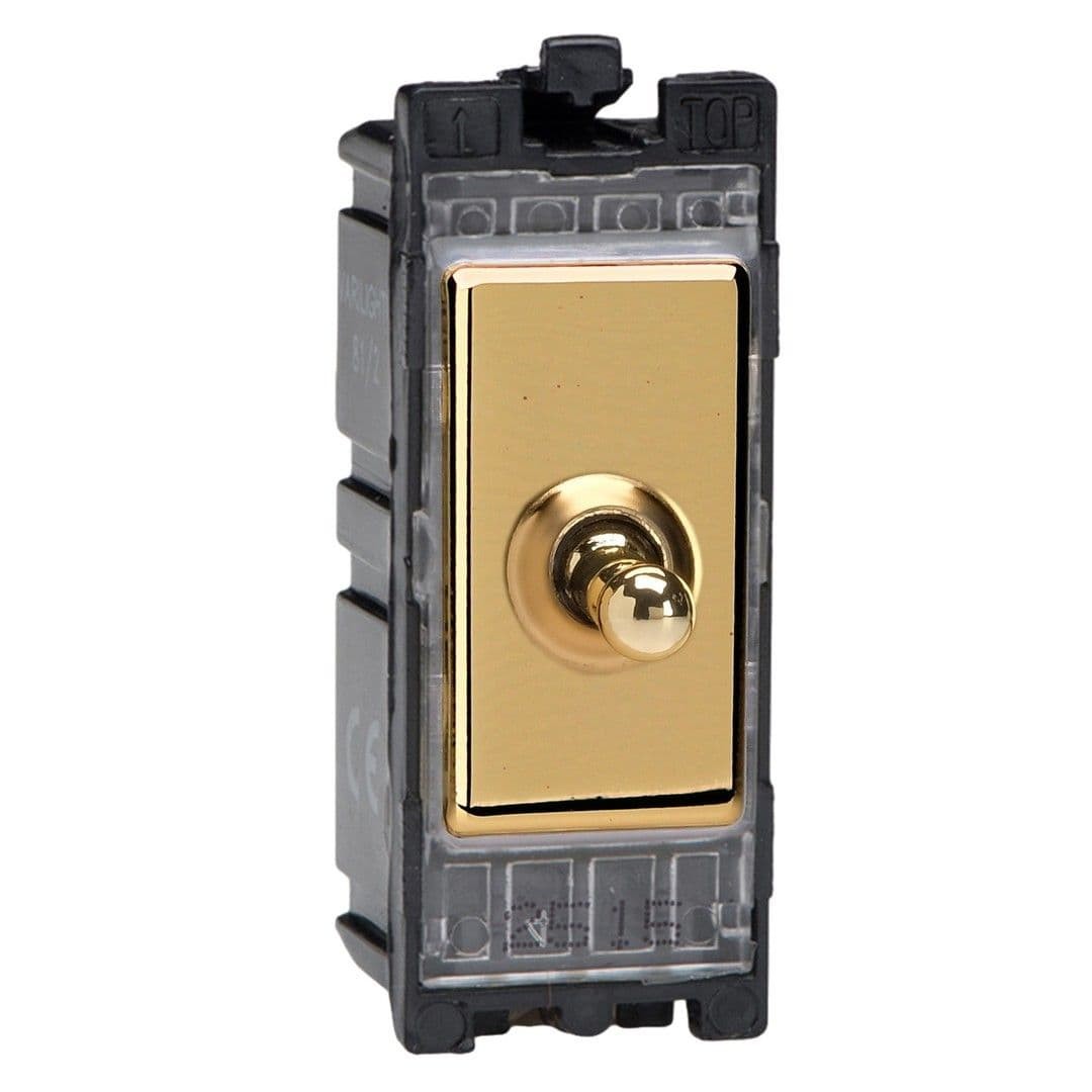 Varilight GT202SV PowerGrid Module Brass 20A 2 Way Toggle Switch
