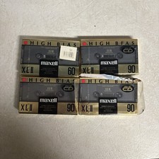 Maxell XLII 90 High Bias Black Magnetite Audio Cassette Tapes LOT/4 SEALED NEW