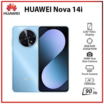 (New) Huawei Nova 14i 8GB+256GB BLUE Dual SIM Unlocked Android Mobile Phone