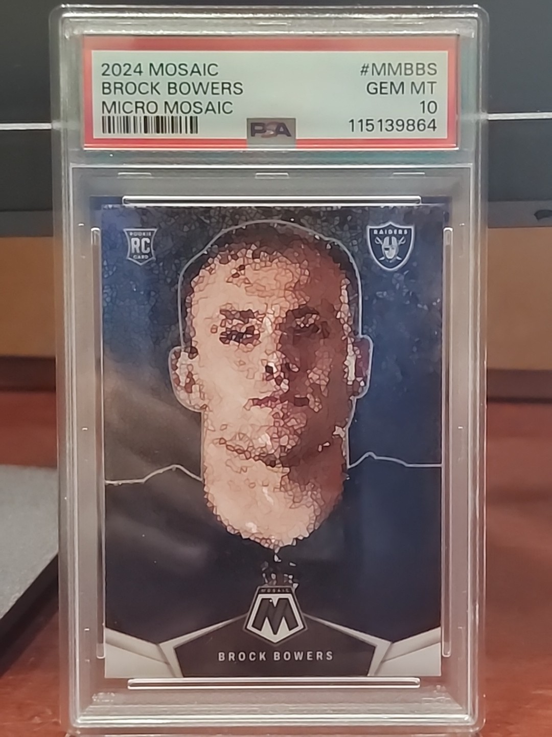 2024 PANINI MOSAIC BROCK BOWERS MICRO MOSAIC #MMBBS  ROOKIE CARD PSA 10 RC