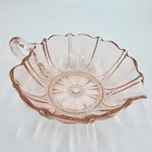 Hocking Depression Pink Oyster & Pearl 5" Handled Heart Bowl Nappy