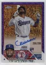 2023 Topps Chrome Rookie Purple Speckle Refractor /299 Ezequiel Duran Auto 0sm9