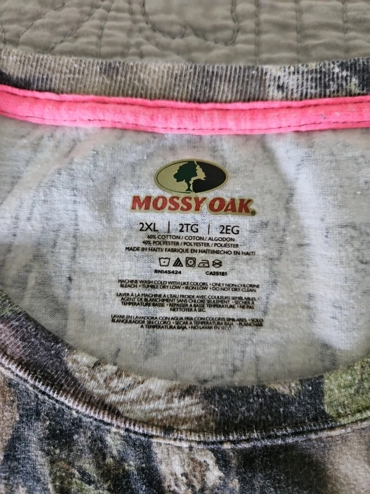 Mossy Oak Break-Up Country Mujer 2XL Camiseta Camuflada Manga Corta Cuello Redondo Foto 4 de 4