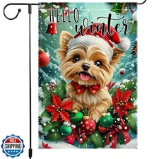 Hello Winter Garden Flag 12x18 Inch Double-Sided Burlap with York