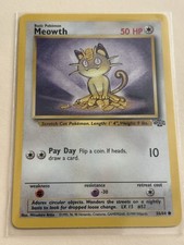 Pokémon TCG Meowth Basic Cat 50 HP Jungle Common 56/64 Regular Unlimited