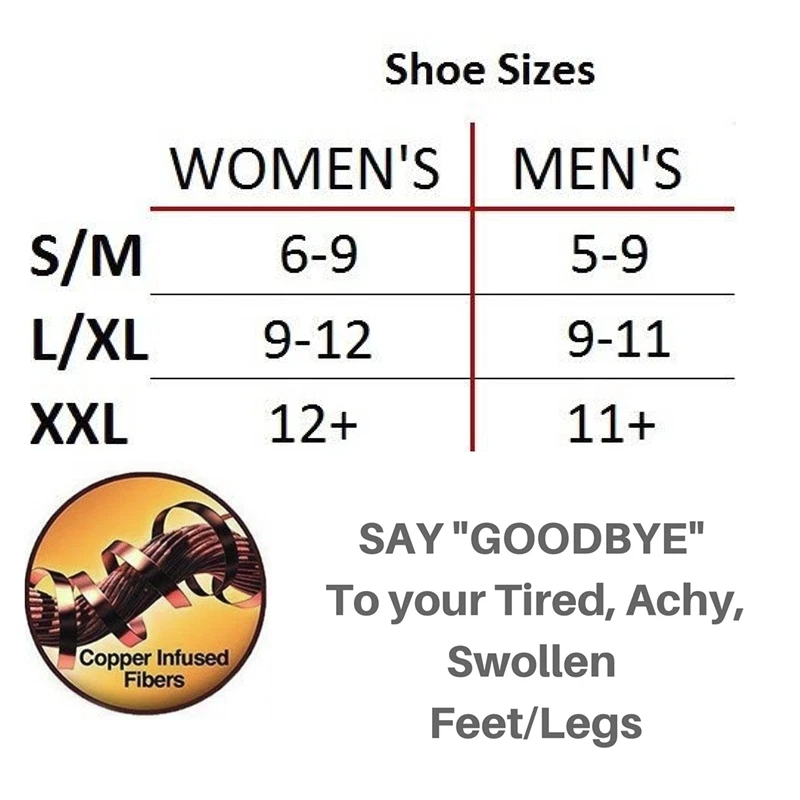 5 Pairs Copper Compression Socks 20-30mmHg Graduated Support Mens Womens S/M-XXL - Image 3 of 4