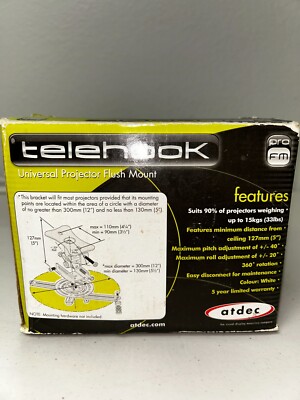 Atdec Telehook Flush Projector Mount Universal, White TH-WH-PJ-FM 