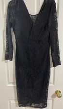 Guess Black Lace & Mesh Bodycon Mini Dress - Size 6