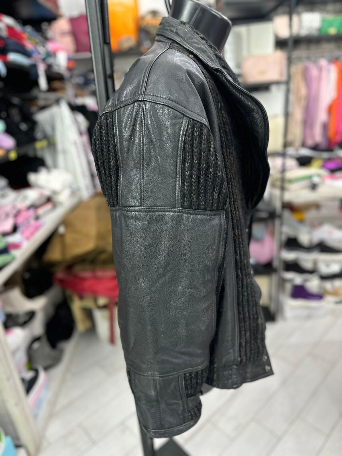 FILA FIL A' FIL giacca in vera pelle usato donna wo tg 42ro nero6