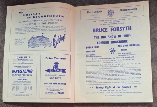 Bruce Forsyth Leonardo Big Show of 1964 Pavilion Theatre Bournemouth Programme - Picture 2 of 7