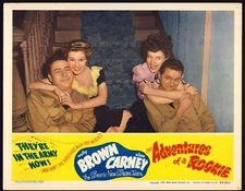 ADVENTURES OF A ROOKIE Original Movie Lobby Card Poster Carney & Brown WW2 Army 
